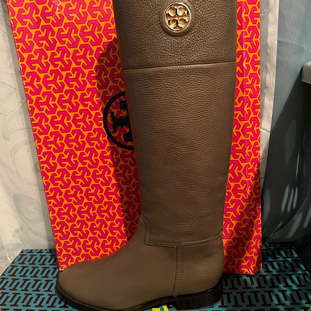Tory Burch Brown Leather Heel Boots